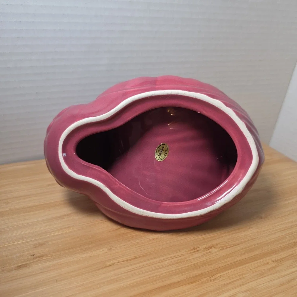 Vintage Andre Richard Swan Towel Holder Figurine 1980's Decor Maroon Gloss Glaze